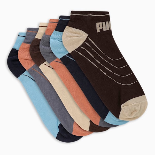 Classic Sneaker Socks Pack of 6, Dark Chocolate, extralarge-IND