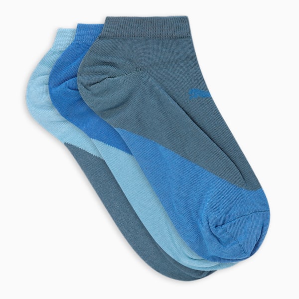 Colorblock Sneaker Socks Pack of 3, Dusky Blue, extralarge-IND