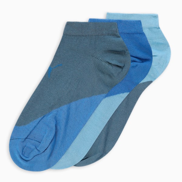 Colorblock Sneaker Socks Pack of 3, Dusky Blue, extralarge-IND