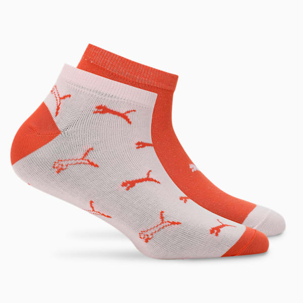 Printed Sneaker Socks Pack of 2, Pearl Pink-Cayenne Pepper, extralarge-IND