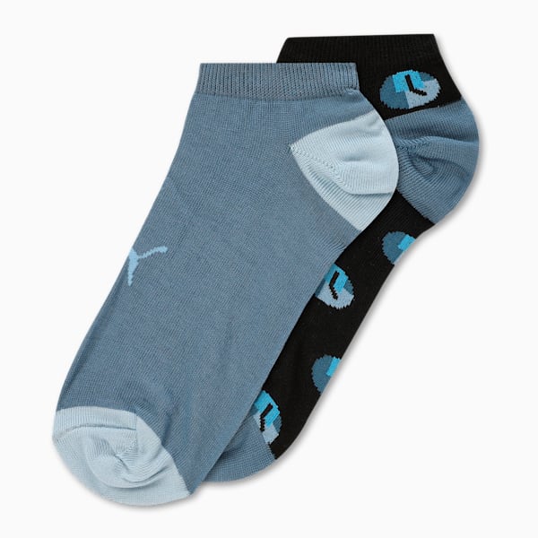Printed Sneaker Socks Pack of 2, PUMA Black-Evening Sky, extralarge-IND