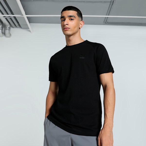 Men's Classics Elevated Slim Fit Tee, PUMA Black, extralarge-IND