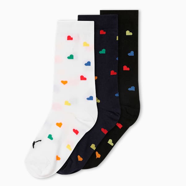 Love Wins Crew Socks Pack of 3, PUMA Black-PUMA White-PUMA Navy, extralarge-IND