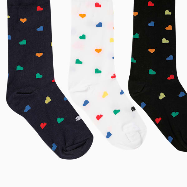 Love Wins Crew Socks Pack of 3, PUMA Black-PUMA White-PUMA Navy, extralarge-IND