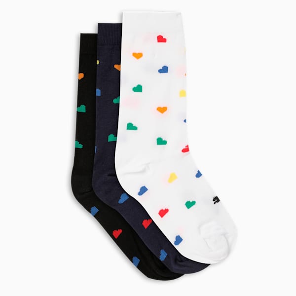 Love Wins Crew Socks Pack of 3, PUMA Black-PUMA White-PUMA Navy, extralarge-IND