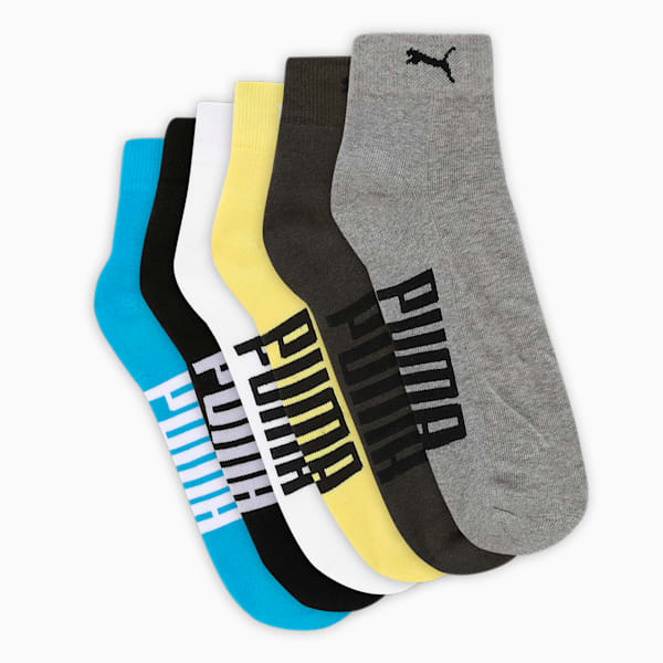 Half Terry Ankle-Length Socks Pack of 6, Celandine, extralarge-IND