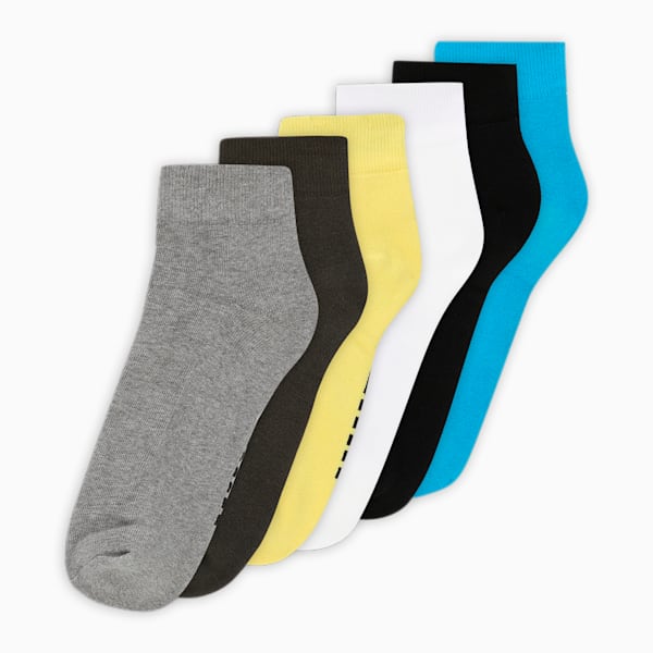 Half Terry Ankle-Length Socks Pack of 6, Celandine, extralarge-IND