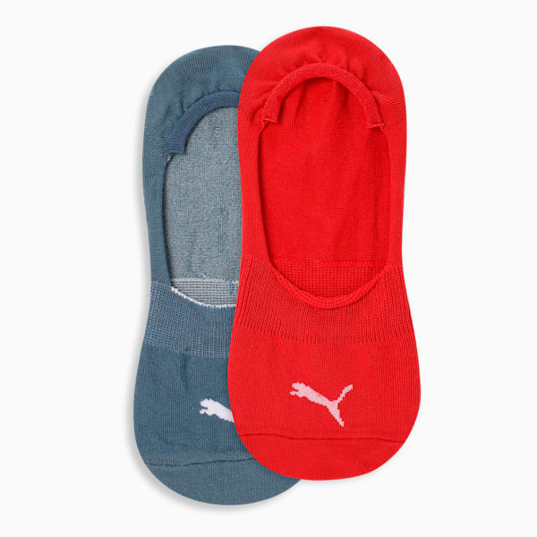 Footie Socks Pack of 2, Burnt Red-Lake Blue, extralarge-IND