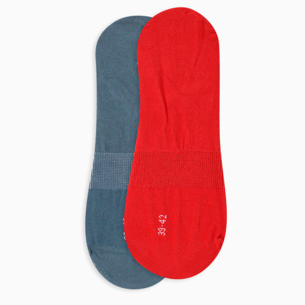 Footie Socks Pack of 2, Burnt Red-Lake Blue, extralarge-IND