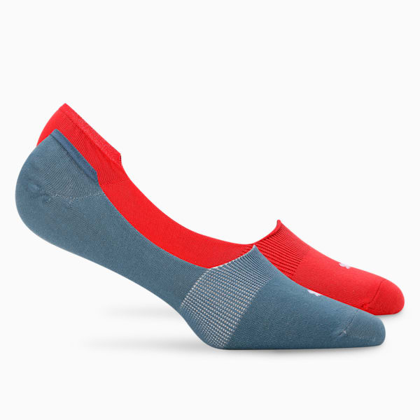 Footie Socks Pack of 2, Burnt Red-Lake Blue, extralarge-IND