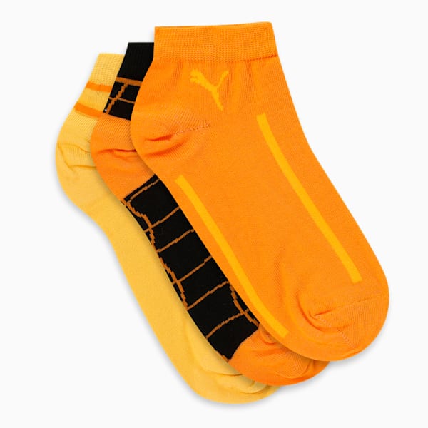 Graphic Sneaker Socks Pack of 3, PUMA Black-Warm Earth-Mustard Seed, extralarge-IND