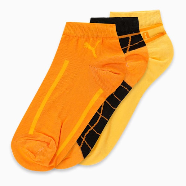 Graphic Sneaker Socks Pack of 3, PUMA Black-Warm Earth-Mustard Seed, extralarge-IND