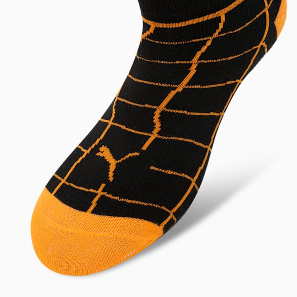 Graphic Sneaker Socks Pack of 3, PUMA Black-Warm Earth-Mustard Seed, extralarge-IND