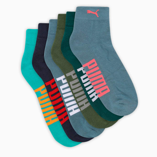 Half Terry Ankle-Length Socks Pack of 6, Varsity Green, extralarge-IND