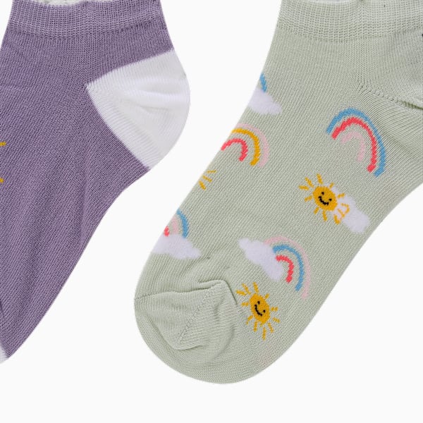 Printed Sneaker Socks Pack of 3, Pistachio, extralarge-IND