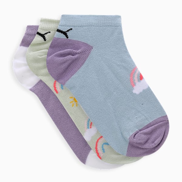 Printed Sneaker Socks Pack of 3, Pistachio, extralarge-IND