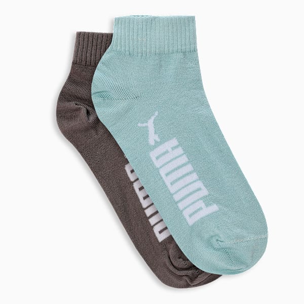 Quarter Socks Pack of 2, Ultra Gray-Aquamarine, extralarge-IND