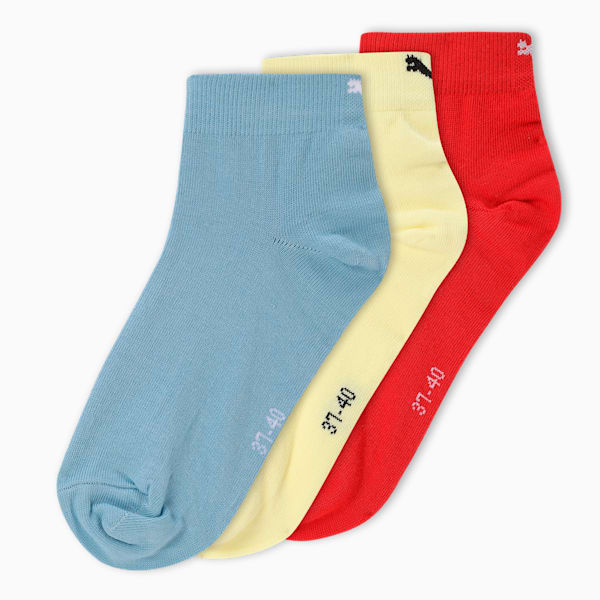 Quarter Socks Pack of 3, Fresh Yellow-Day Dream-For All Time Red, extralarge-IND