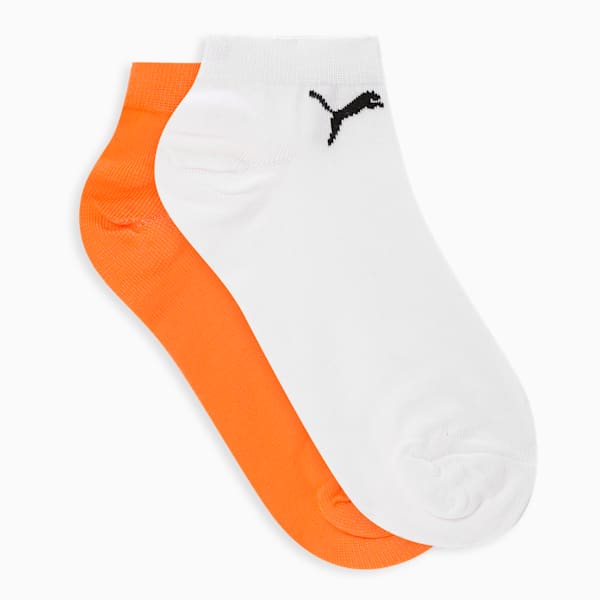 Women's Sneaker Socks Pack of 2, Rickie Orange-PUMA White, extralarge-IND