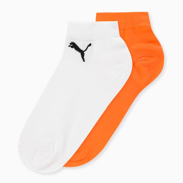 Women's Sneaker Socks Pack of 2, Rickie Orange-PUMA White, extralarge-IND