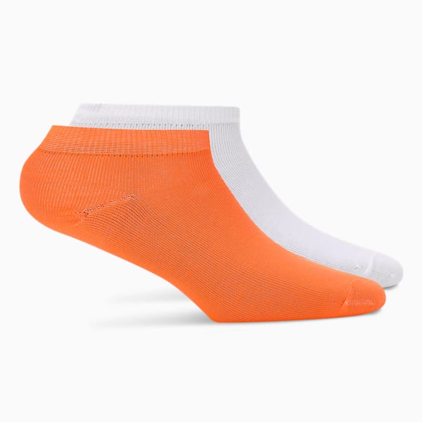 Women's Sneaker Socks Pack of 2, Rickie Orange-PUMA White, extralarge-IND
