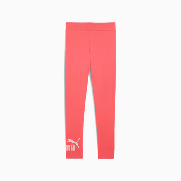 Essentials No.1 Logo Big Kids' Leggings, Peach Frost, extralarge