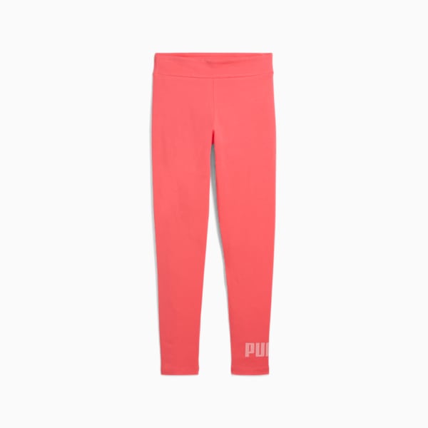 Essentials No.1 Logo Big Kids' Leggings, Peach Frost, extralarge