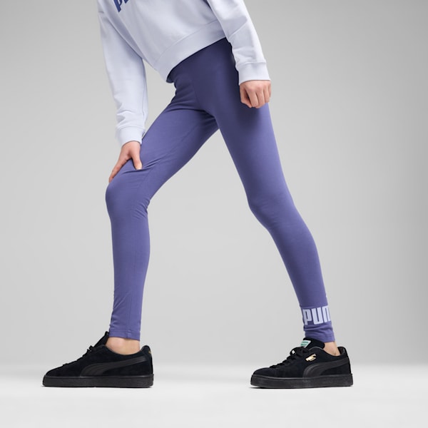 Essentials No.1 Logo Big Kids' Leggings, Blue Crystal, extralarge