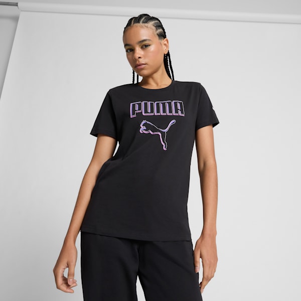 Playera Vivd Logo para mujer, PUMA Black, extralarge