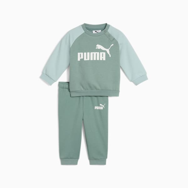 Conjunto de dos piezas Minicats Essentials para niños pequeños, playera y pants, Green Moon, extralarge