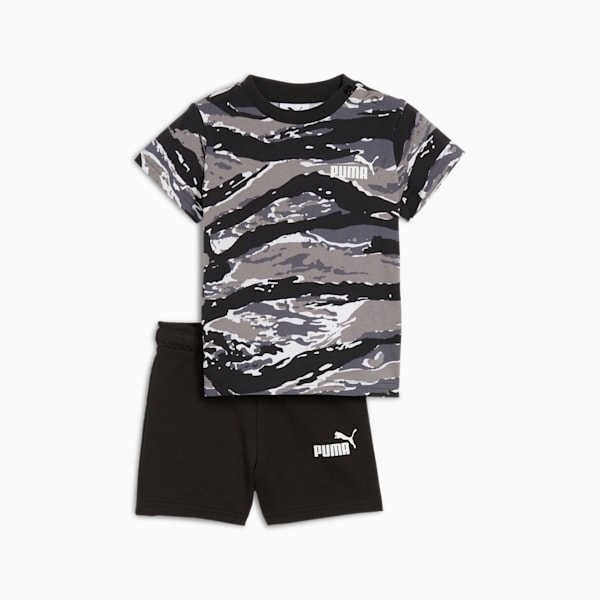 2-Piece Minicat Essentials Camo Toddlers' Tee And Shorts Set, PUMA Black, extralarge