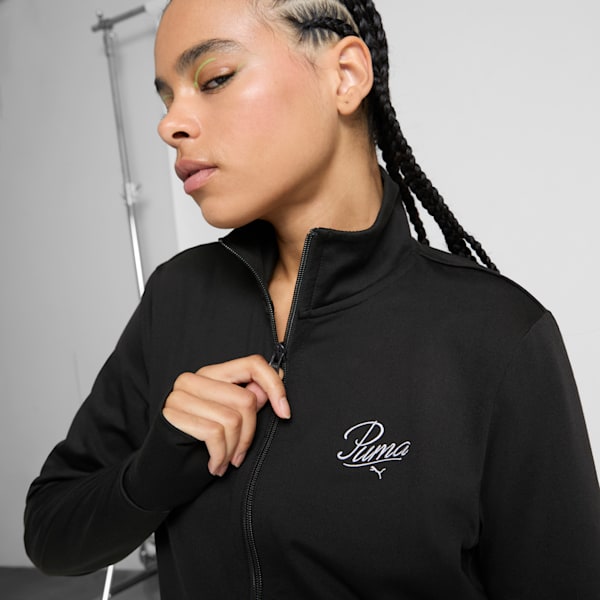 ESS Script Women's Full-Zip Jacket, PUMA Black, extralarge