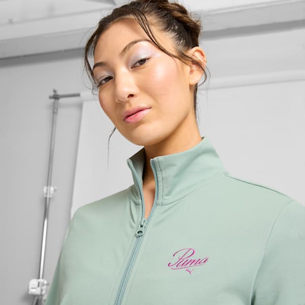 ESS Script Women's Full-Zip Jacket, Green Moon, extralarge