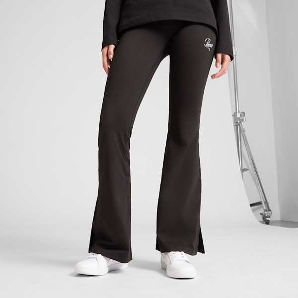 Legging à jambe évasée ESS Script Femme, PUMA Black, extralarge