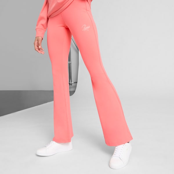 ESS Script Women's Flarred Leggings, Peach Frost, extralarge