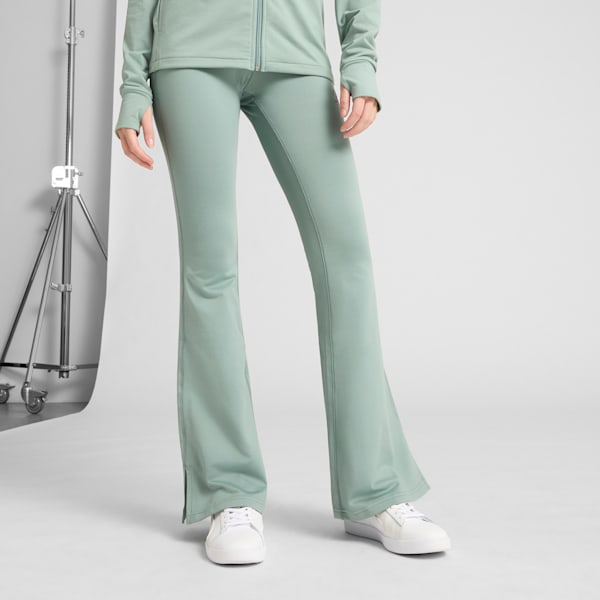ESS Script Women's Flarred Leggings, Green Moon, extralarge