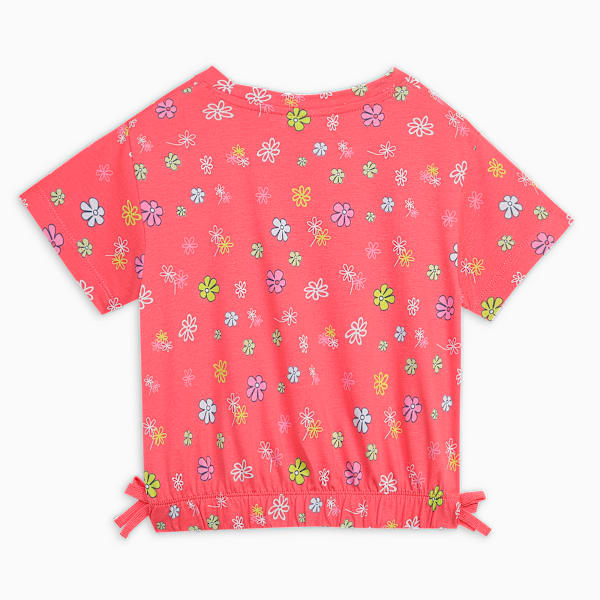 Classics Bubble Bloom Girl's Relaxed Fit Tee, Salmon, extralarge-IND