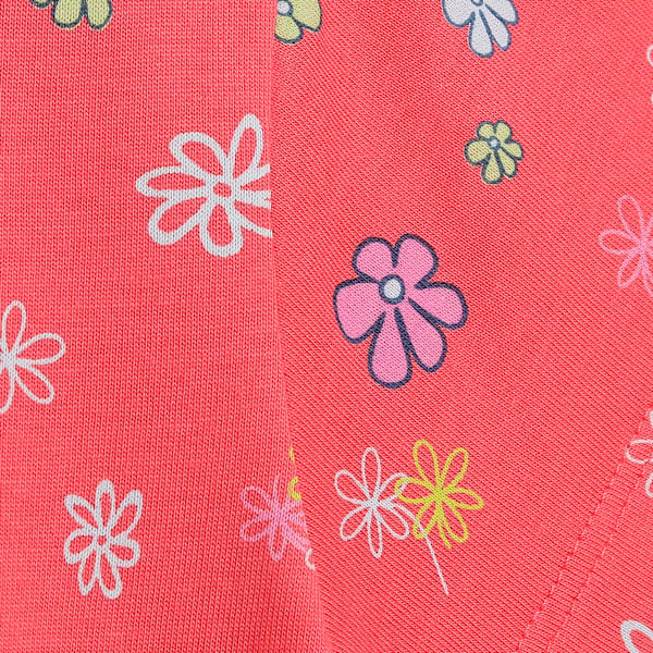 Classics Bubble Bloom Girl's Relaxed Fit Tee, Salmon, extralarge-IND