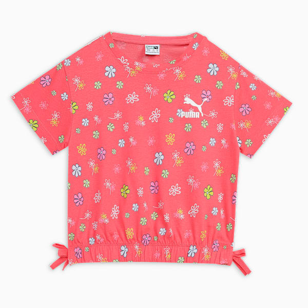 Classics Bubble Bloom Girl's Relaxed Fit Tee, Salmon, extralarge-IND