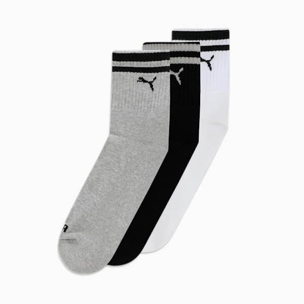 Ankle Length Socks Pack of 3, PUMA White-PUMA Black-Medium Gray Heather, extralarge-IND