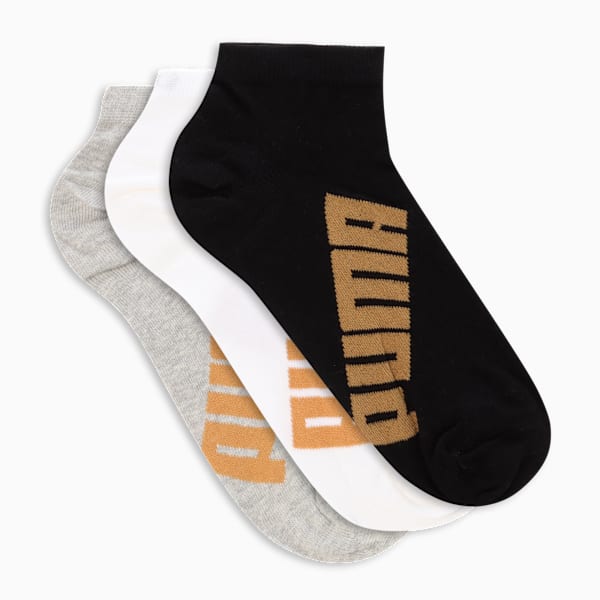 Sneaker Socks Pack of 3, PUMA Black-PUMA White-Light Gray Heather, extralarge-IND