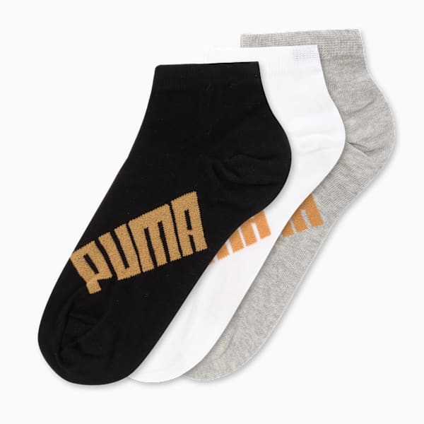 Sneaker Socks Pack of 3, PUMA Black-PUMA White-Light Gray Heather, extralarge-IND