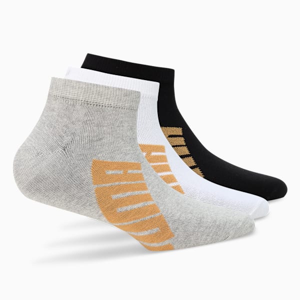 Sneaker Socks Pack of 3, PUMA Black-PUMA White-Light Gray Heather, extralarge-IND