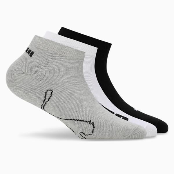 Lifestyle Sneaker Socks Pack of 3, PUMA White-Cool Light Gray-PUMA Black, extralarge-IND