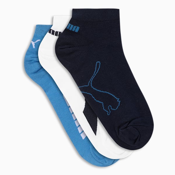 Lifestyle Sneaker Socks Pack of 3, PUMA White-PUMA Team Royal-PUMA Black, extralarge-IND