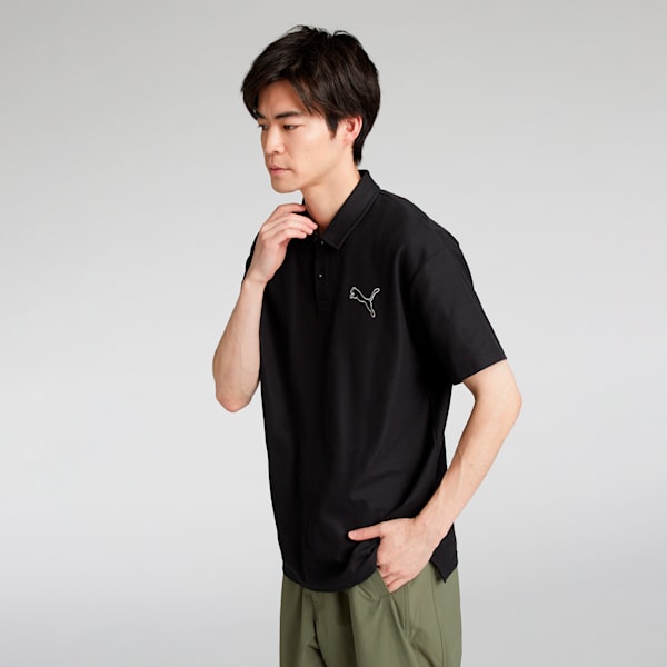 メンズ ESS MX キャット EMB ピケ 半袖 ポロシャツ, PUMA Black, extralarge-JPN