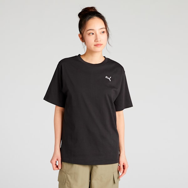 ウィメンズ ESS MX キャット ロゴ リラックス 半袖 Tシャツ, PUMA Black, extralarge-JPN