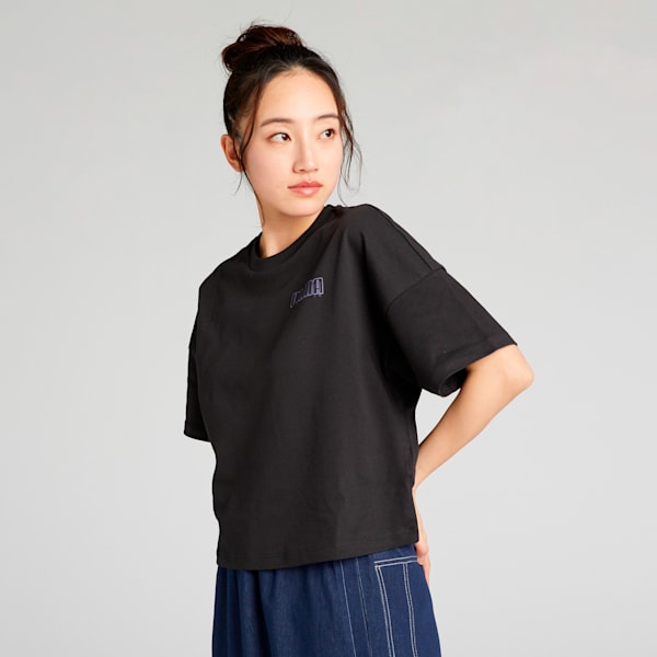 ウィメンズ ESS ロゴ ラブ MX グラフィック 半袖 Tシャツ, PUMA Black, extralarge-JPN