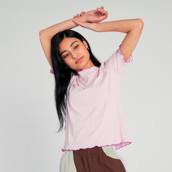 ウィメンズ サマー リブ 半袖 Tシャツ, Rose Mauve, extralarge-JPN