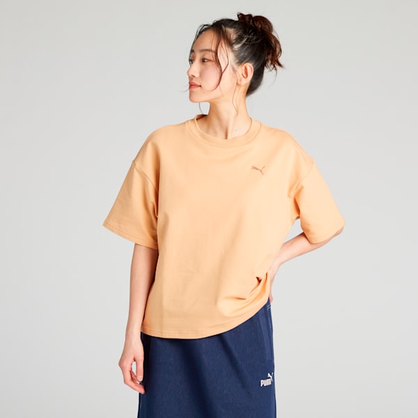 ウィメンズ ハー ベビー テリー 半袖 Tシャツ, Warm Beige, extralarge-JPN